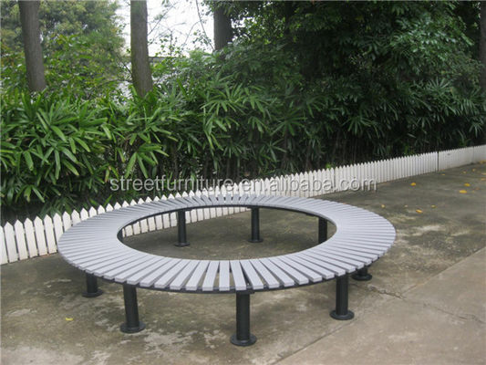 OEM Garden Tree Bench , Metal Bench Around Tree With Recycled Plastic Material