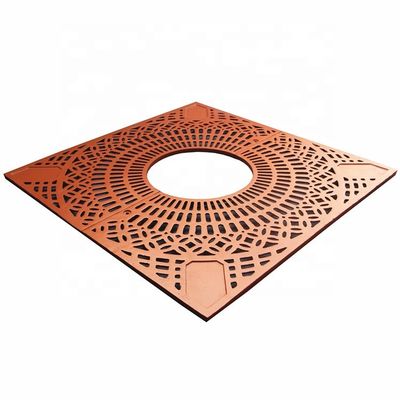 Outdoor Cast Iron Tree Grate Grilles Square Shape With Polyester Powder Coating