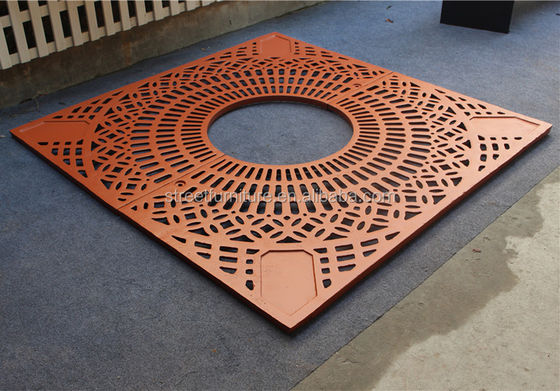 Outdoor Cast Iron Tree Grate Grilles Square Shape With Polyester Powder Coating