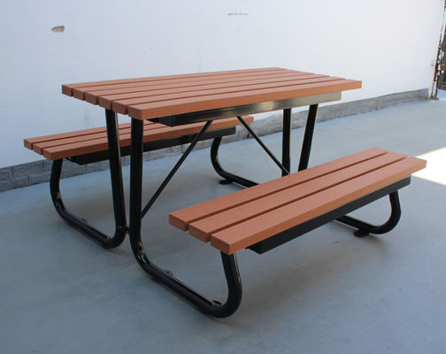 Outdoor Recycled Plastic Picnic Table With Benches Waterproof Anti Rust