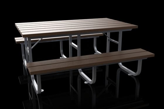 Rectangular Outdoor Table Benches With Hot Dip Galvanized Powder Coated