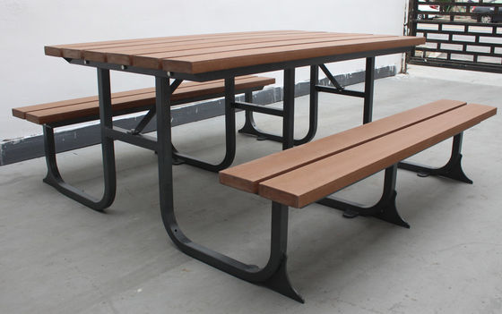 Rectangular Outdoor Table Benches With Hot Dip Galvanized Powder Coated