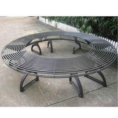 Metal Cast Iron Round Tree Benches Backless For Garden Street Campus