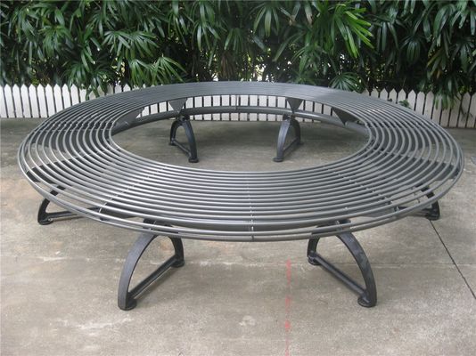 Metal Cast Iron Round Tree Benches Backless For Garden Street Campus
