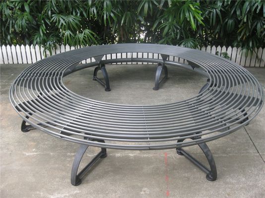 Metal Cast Iron Round Tree Benches Backless For Garden Street Campus
