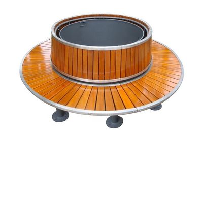Rustproof Circular Garden Tree Seats With Solid Wood Metal Material ODM