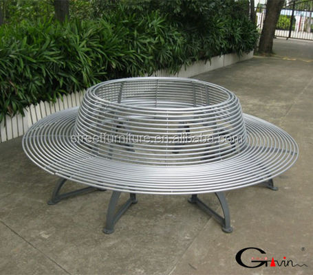 Outdoor Farmhouse Round Tree Benches With Sandblast Zinc Spraying Powder Coating Finish