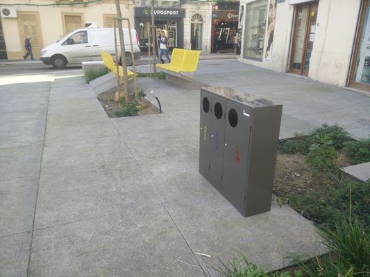 Mild Steel Outside Outdoor Recycling Bins With 4 Compartments Sustainable