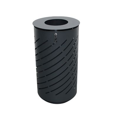 Laser Cut Outdoor Stainless Steel Ashtray Bin With 73L Galvanized Steel Liner