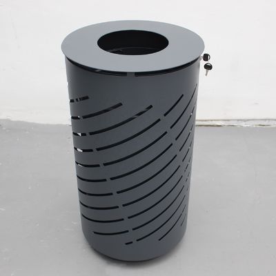 Laser Cut Outdoor Stainless Steel Ashtray Bin With 73L Galvanized Steel Liner