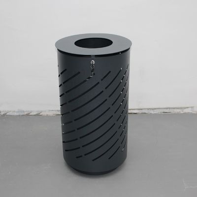Laser Cut Outdoor Stainless Steel Ashtray Bin With 73L Galvanized Steel Liner