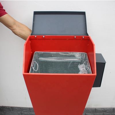 Rectangular Dog Waste Bin , Surface Mounted Pet Waste Trash Can ODM