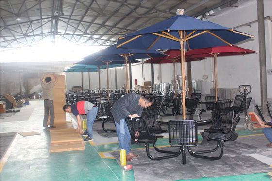 Modern Street Outdoor Patio Umbrellas Flange Surface Mounted Type