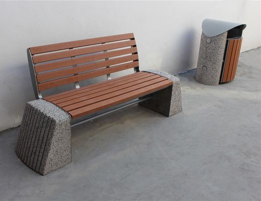 Free Standing Recycled Plastic Benches Outdoor For Public Park
