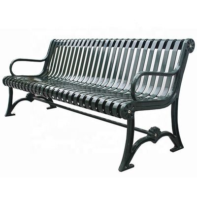 Cast Iron Outdoor Metal Benches Modern Style For Garden School