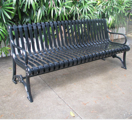 Cast Iron Outdoor Metal Benches Modern Style For Garden School