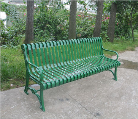 Cast Iron Outdoor Metal Benches Modern Style For Garden School