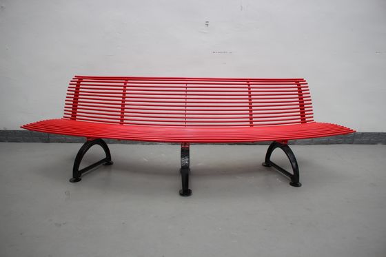 Curved Patio Tree Outdoor Metal Benches With Cast Iron Ends OEM