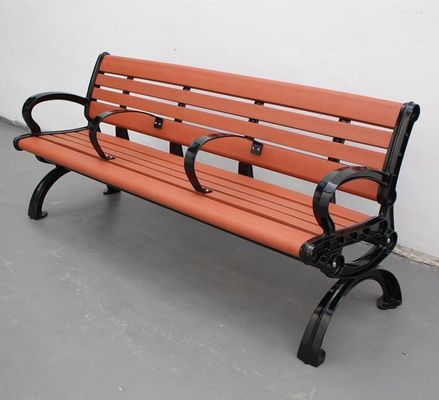 3 Seater Outdoor Recycled Plastic Benches With Cast Aluminum Legs 1800mm Length