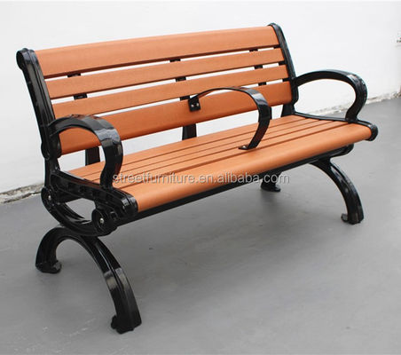 3 Seater Outdoor Recycled Plastic Benches With Cast Aluminum Legs 1800mm Length