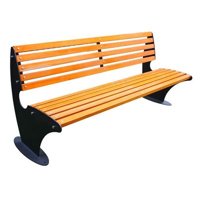 Outdoor Metal Frame Wooden Garden Bench With Sandblasting Zinc Spraying