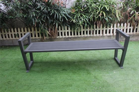 Waterproof Metal Park Benches , Anti Rust Mild Steel Bench With Armrests