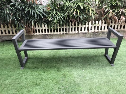 Waterproof Metal Park Benches , Anti Rust Mild Steel Bench With Armrests