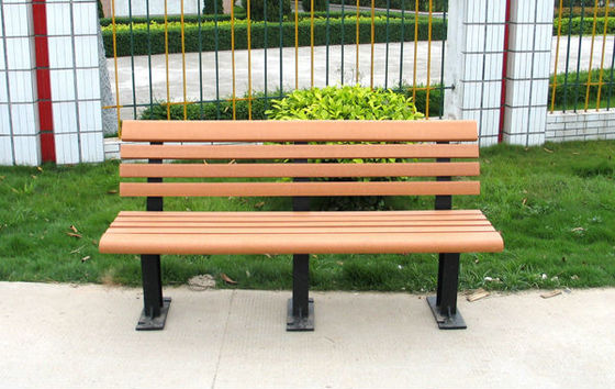 Street Patio Outdoor Recycled Plastic Benches With Sandblasting Powder Coating Finsh