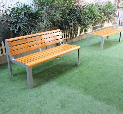 Commercial Backless Outdoor Wooden Bench For Urban Park School