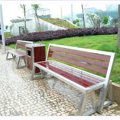 Durable Weather Resistant Outdoor Wooden Bench With Stainless Steel Frames
