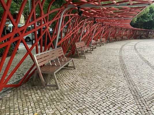 Durable Weather Resistant Outdoor Wooden Bench With Stainless Steel Frames