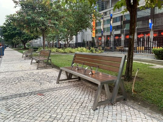 Durable Weather Resistant Outdoor Wooden Bench With Stainless Steel Frames