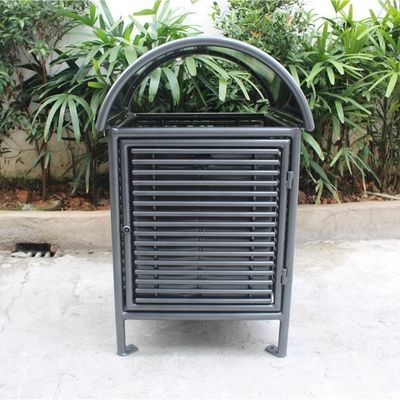 Customized Outdoor Trash Cans , Steel Trash Bin For Park Street
