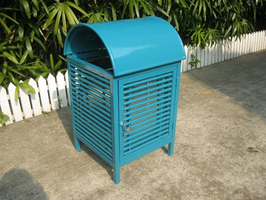 Sustainable Wrought Iron Garbage Bins , Surface Mounted Outdoor Trash Bin