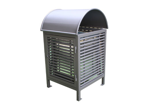 Sustainable Wrought Iron Garbage Bins , Surface Mounted Outdoor Trash Bin