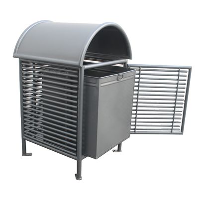 Sustainable Wrought Iron Garbage Bins , Surface Mounted Outdoor Trash Bin