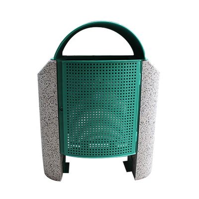 Rectangular Outdoor Trash Cans , Stone Garbage Can With Concrete Legs