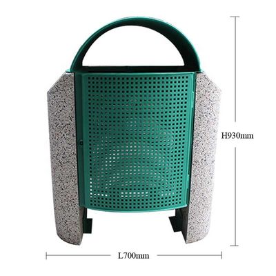 Rectangular Outdoor Trash Cans , Stone Garbage Can With Concrete Legs