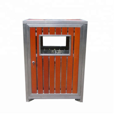 Waterproof Outdoor Patio Trash Can With Stainless Steel Frame OEM