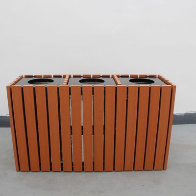 Commercial Wooden Outdoor Recycling Bins 1200mm× 400mm×700mm Size