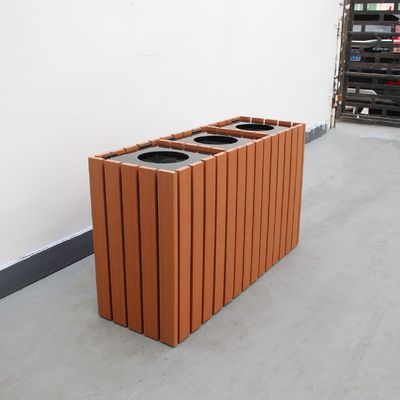 Commercial Wooden Outdoor Recycling Bins 1200mm× 400mm×700mm Size