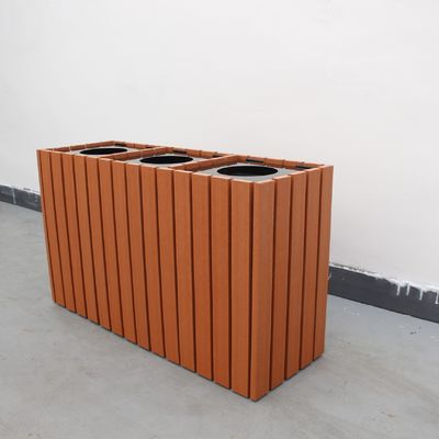 Commercial Wooden Outdoor Recycling Bins 1200mm× 400mm×700mm Size
