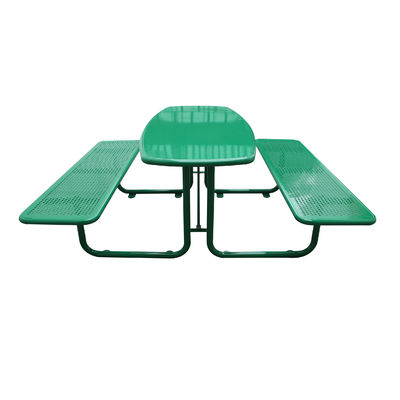 Metal Green Color Outdoor Picnic Tables Chair Set 1600mm Length