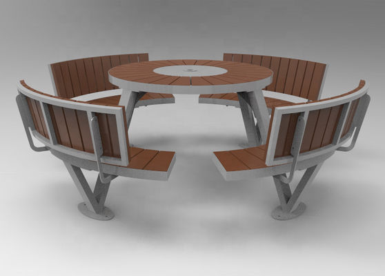 Restaurant Outdoor Bench Table Set With Hot Dip Galvanized Powder Coated Finish