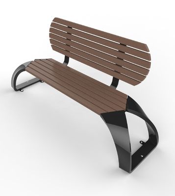 OEM Wood Patio Bench , Outdoor Wood Bench With Back HDPE Slats Material