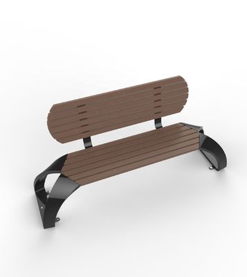 OEM Wood Patio Bench , Outdoor Wood Bench With Back HDPE Slats Material