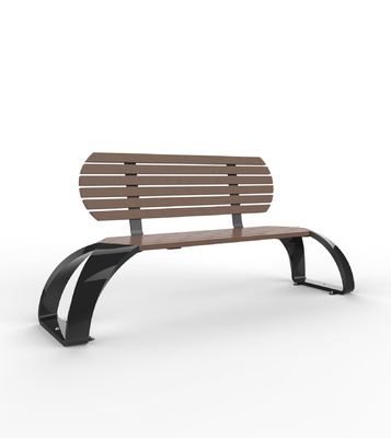 OEM Wood Patio Bench , Outdoor Wood Bench With Back HDPE Slats Material