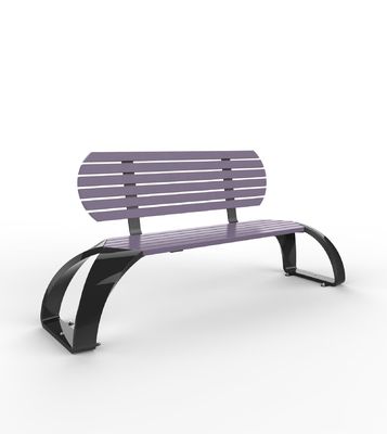 OEM Wood Patio Bench , Outdoor Wood Bench With Back HDPE Slats Material