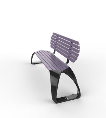 OEM Wood Patio Bench , Outdoor Wood Bench With Back HDPE Slats Material