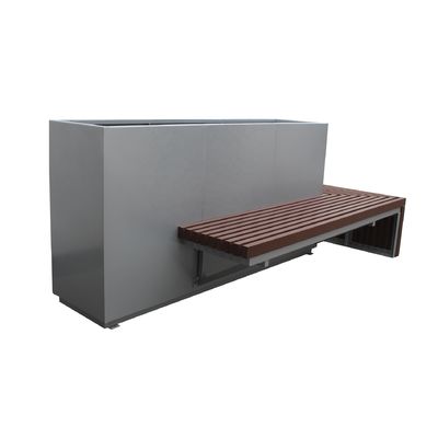 Custom Commercial Large Planters With Bench For Outdoor Garden Patio